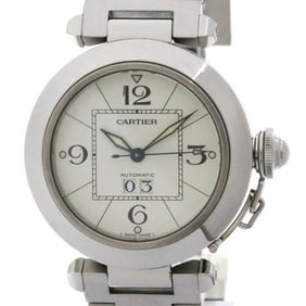 CARTIER Pasha C Big Date Steel Automatic Unisex Watch W31055M7 Polished