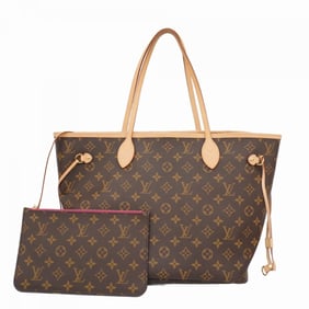 Louis Vuitton Monogram Neverfull MM Tote Bag M41178 Brown Pivoine Women's