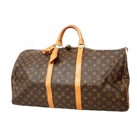 Louis Vuitton Monogram Keepall 55 Boston Bag M41424 Brown Men's and Women's