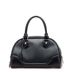 Louis Vuitton Epi Bowling Montaigne PM Handbag M59322 Black Noir Leather Women's LOUIS VUITTON