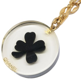 CHANEL Clover Coco Mark Chain Necklace in Clear Gold for Women