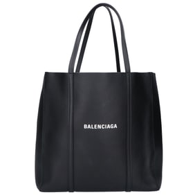 BALENCIAGA 551812 Leather Everyday Tote S Bag, Black, Women's