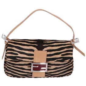 FENDI 2359-26424-294 Harako Mamma Bucket Shoulder Bag, Beige, with Silver Hardware, Women's