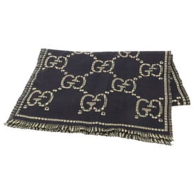 GUCCI 660025 Check GG Wool Scarf/Muffler in Black and Green for Men