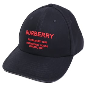 BURBERRY Horseferry Motif Cap (8043040), Men's, Black, XL