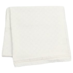 GUCCI 623161 GG Lamé Large Stole in White and Silver for Women