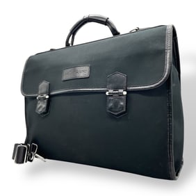 Yves Saint Laurent business bag, briefcase, shoulder 2-way, black nylon and leather, B