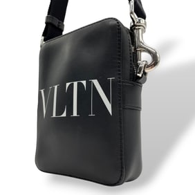 Valentino VLTN Leather Shoulder Bag/Crossbody Bag in Black with Logo, Men's and Women's, K9