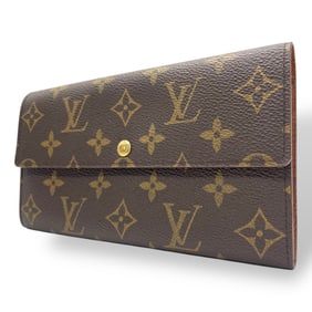 Louis Vuitton Monogram Portefeuille Sarah Long Wallet M61734 Brown Serial Number Engraved W1