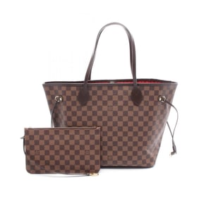 Louis Vuitton Neverfull MM Tote Bag, Coated Canvas and Leather with Damier Finish, Women's, Brown,