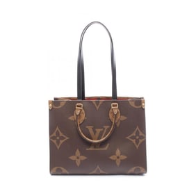 Louis Vuitton On the Go MM Tote Bag, Coated Canvas and Leather, Monogram Giant Reverse, Women's,