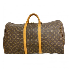 Louis Vuitton Monogram Keepall 60 Boston Bag M41422 Brown Men's and Women's