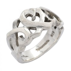 Tiffany & Co. Triple Loving Heart Ring, Silver 925, Size 7, Women's
