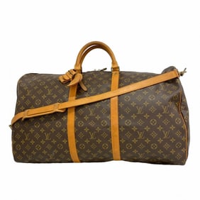Louis Vuitton Monogram Keepall Bandouliere 60 Boston Bag M41412 Brown Men's and Women's