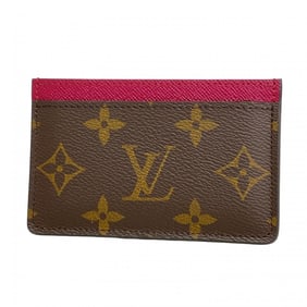 Louis Vuitton Monogram Porte Carte Sample Card Case M60703 Brown/Fuchsia for Women