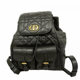Christian Dior Cannage Caro Leather Backpack, Black, Women's, P1532875