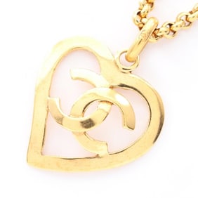 CHANEL Coco Mark Necklace Jewelry GP (Gold Plated) Women's Gold