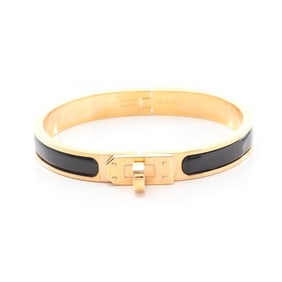 Hermes Hermès Mini Click Kelly Bangle, Gold-Plated and Enameled, Women's, Gold Black, H200004F