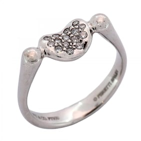 Tiffany Bean Ring, Pt950 Platinum with Diamonds, Size 11, Women's