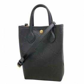 Gucci handbag, Guccissima GG Super 790133, black leather, 2-way bag for women