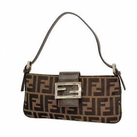 Fendi Zucca nylon canvas handbag in brown for women