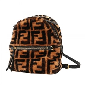Fendi Backpack/Daypack in Zucca Fur, Brown and Black, Women's