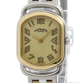 HERMES Rally Gold Plated Steel Quartz Ladies Watch RA1.220 Polished