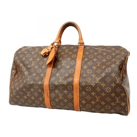 Louis Vuitton Monogram Keepall 55 Boston Bag M41424 Brown Men's and Women's