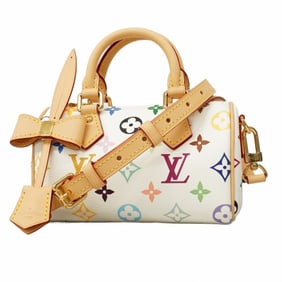 Louis Vuitton Monogram Multicolore LVxTM Nano Speedy Handbag M13391 Blanc, 2-Way Bag for Women