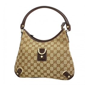 Gucci GG Canvas Abbey Handbag 130738 Brown Champagne Women's