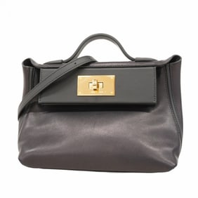 Hermes Hermès Van Quatre Mini Handbag in Evercolor Swift Black with K Stamp, 2-Way Bag for Women