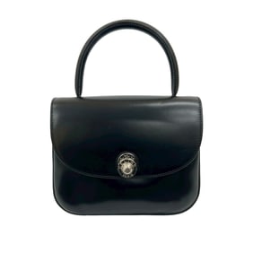 CELINE Vintage Star Ball Hardware Calf Leather Handbag Mini Tote Bag Black 35983