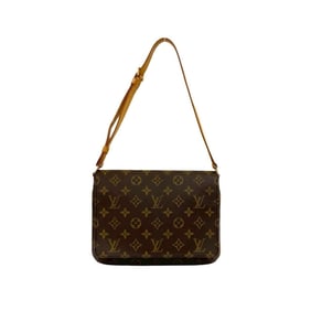 LOUIS VUITTON Vintage Musette Tango Monogram Leather Semi-Shoulder Bag, Brown, 24223