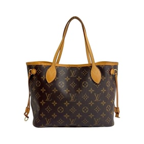 LOUIS VUITTON Neverfull PM Monogram Leather Tote Bag, Brown, 91203