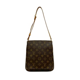 LOUIS VUITTON Vintage Musette Salsa Monogram Leather Semi-Shoulder Bag, Brown, 27977