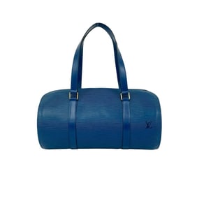LOUIS VUITTON Vintage Soufflot Epi Leather Handbag/Mini Boston Bag in Toledo Blue 30605