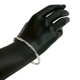 TIFFANY & Co. Tiffany Knife Edge Twist Bangle, 925 Sterling Silver, Women's, 31629