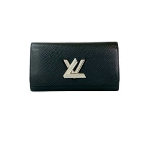 LOUIS VUITTON Louis Vuitton Portefeuille Twist Epi Leather Bifold Long Wallet with Card Case, Noir,