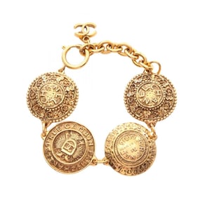 CHANEL Coco Mark Bracelet, Gold Plated, Women's