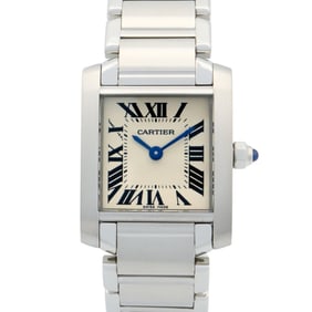Cartier Tank Française SM Watch, Stainless Steel, Women's, Silver, W51008Q3