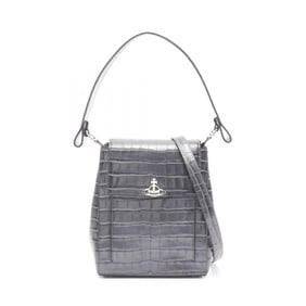 Vivienne Westwood Rosemary Shoulder Bag, Women's Leather Handbag, Gray, S4602000HUL00A2002