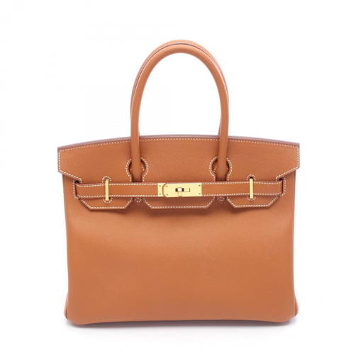 Hermes Ghw Birkin 30 Handbag Veau Epsom Leather Feu Orange