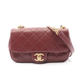 CHANEL Matelasse Shoulder Bag, Lambskin Leather, Women's, Bordeaux, AS2210