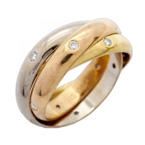 Cartier Trinity Ring, 18K Yellow Gold, White Pink #54, Women's