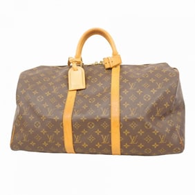 Louis Vuitton Monogram Keepall 50 Boston Bag M41426 Brown Men's and Women's