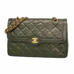 Chanel Matelasse Shoulder Bag, Paris Limited Edition, Double Flap, Chain, Lambskin, Black, Gold,
