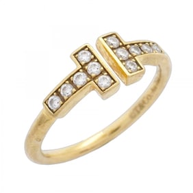Tiffany T-wire ring in 18KYG yellow gold with diamonds, size 7, for women