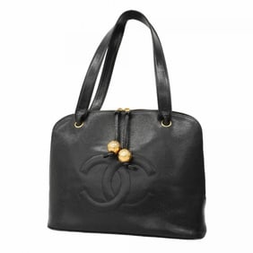 Chanel Shoulder Bag Caviar Skin Black Women's