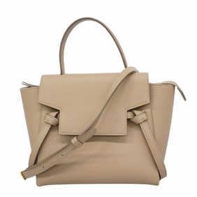 Celine Handbag Belt Bag, Beige Leather, 2-Way Women's, P1553986
