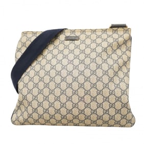 Gucci GG Supreme Shoulder Bag 201446 Beige Navy Women's P1566216